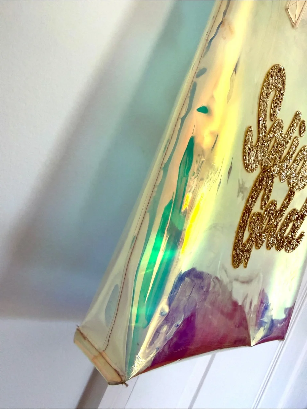 J.Crew crewcuts X Gunner & Lux solid Iridescent gold tote bag Clear Holographic